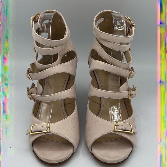 Chloé Buckled Wedge Pink Suede Sandals US 10/ EU 40 - Picture 2 of 11